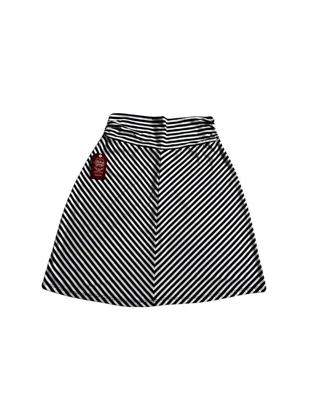 Faded Glory Skirt Black/White Striped Jersey Size S